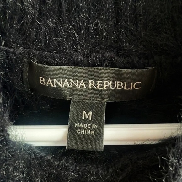 Banana Republic Sweater Mock Neck Nylon Cotton Fuzzy Cosy Super Soft Pullover - Picture 11 of 14